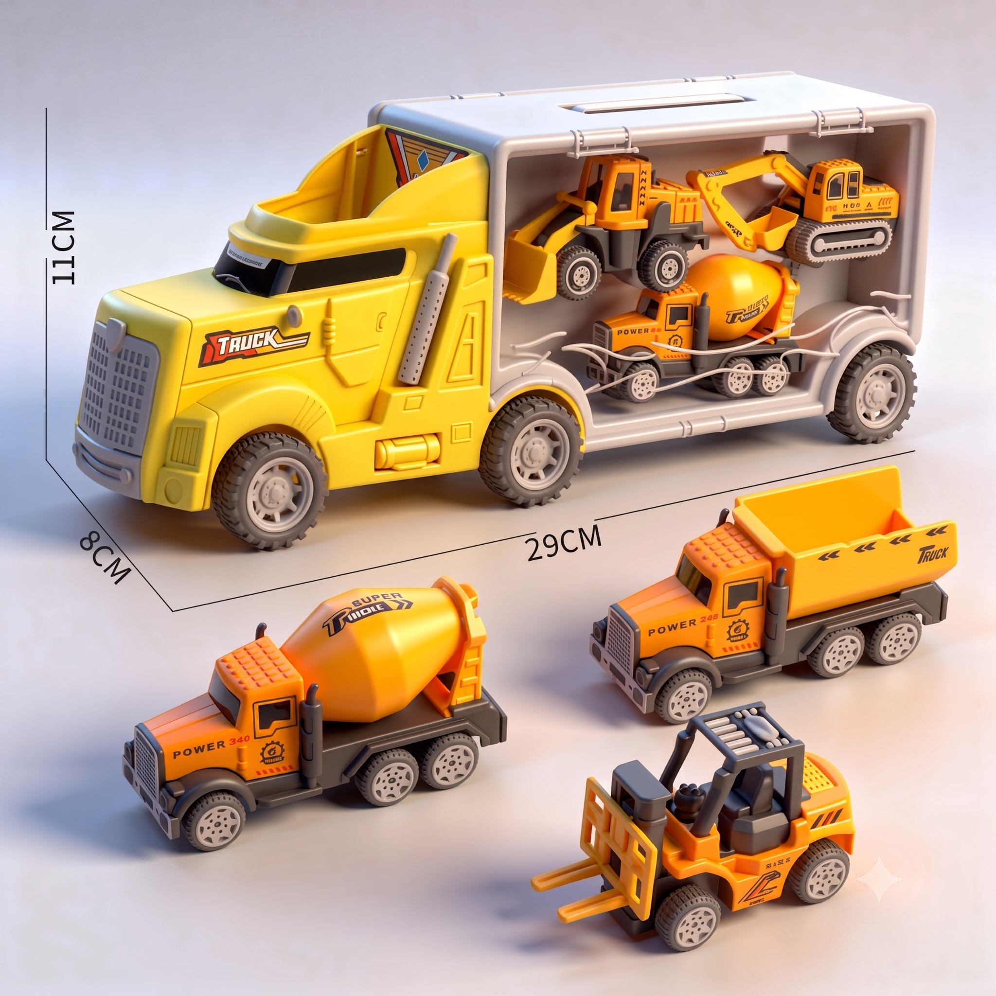 Carrier Container Truck with 3 mini car