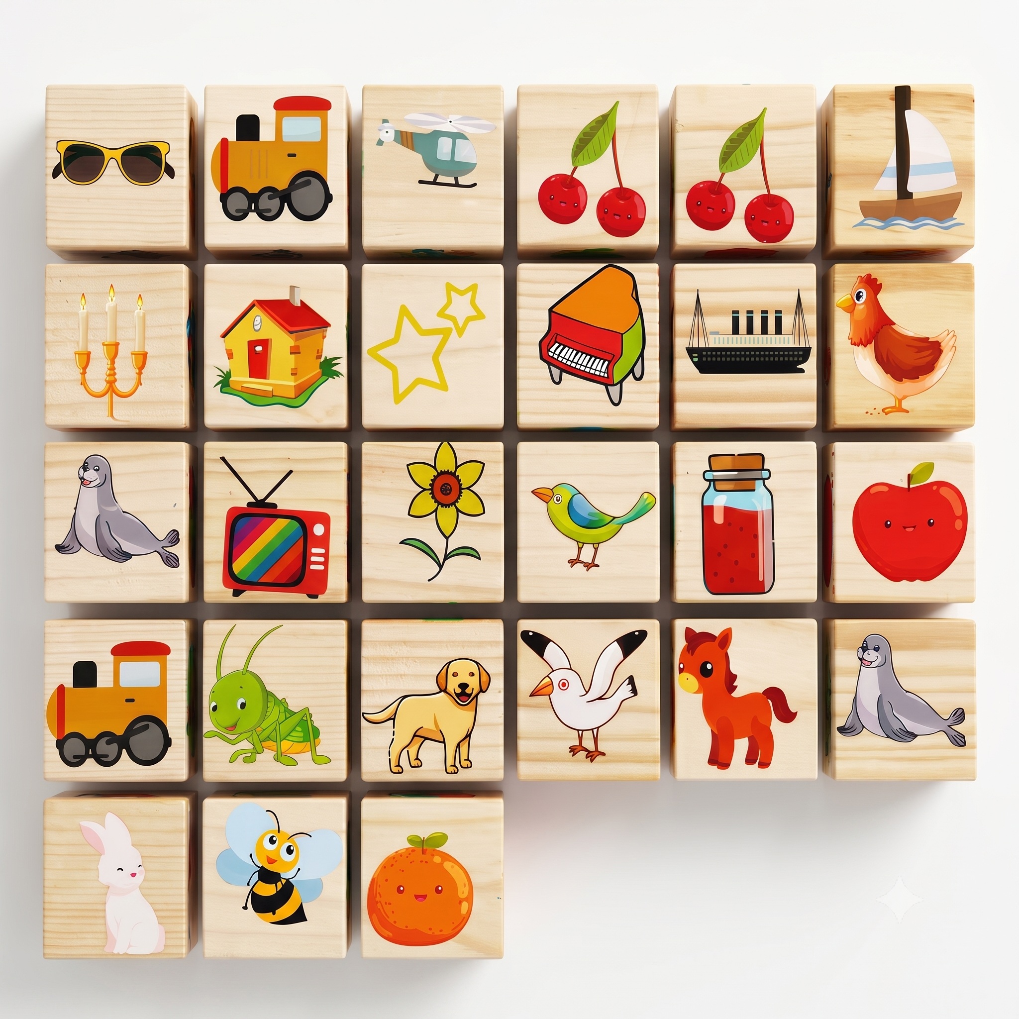 Wooden ABC 27 Printed Building Blocks