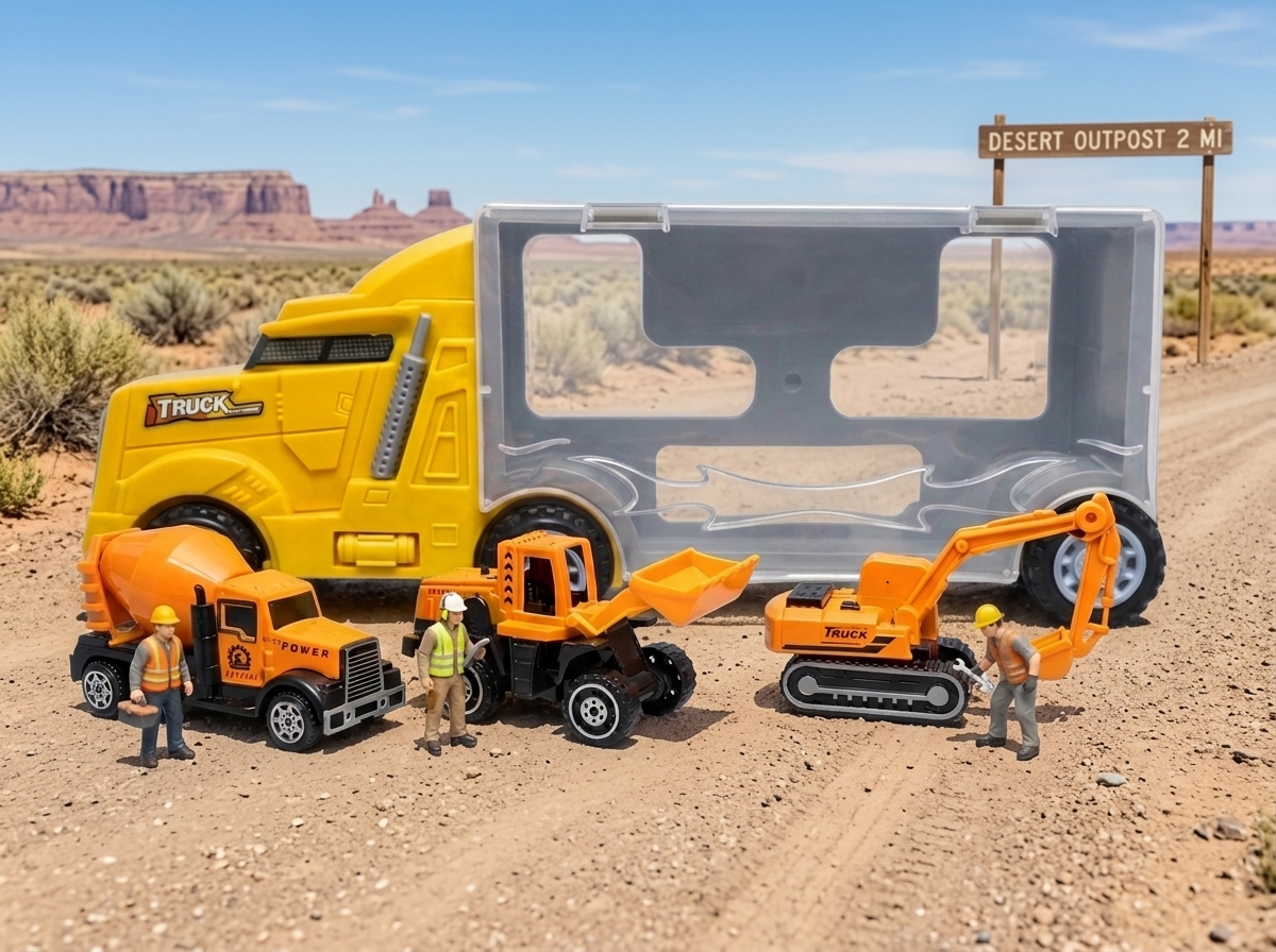 Carrier Container Truck with 3 mini car