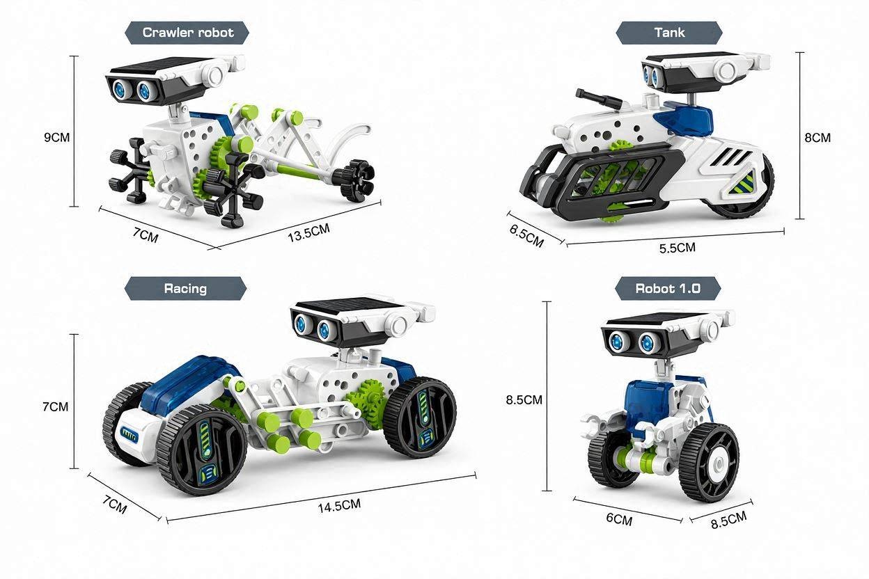 12-in-1 or 13-in-1 Solar Powered Robot STEM Toy Kit
