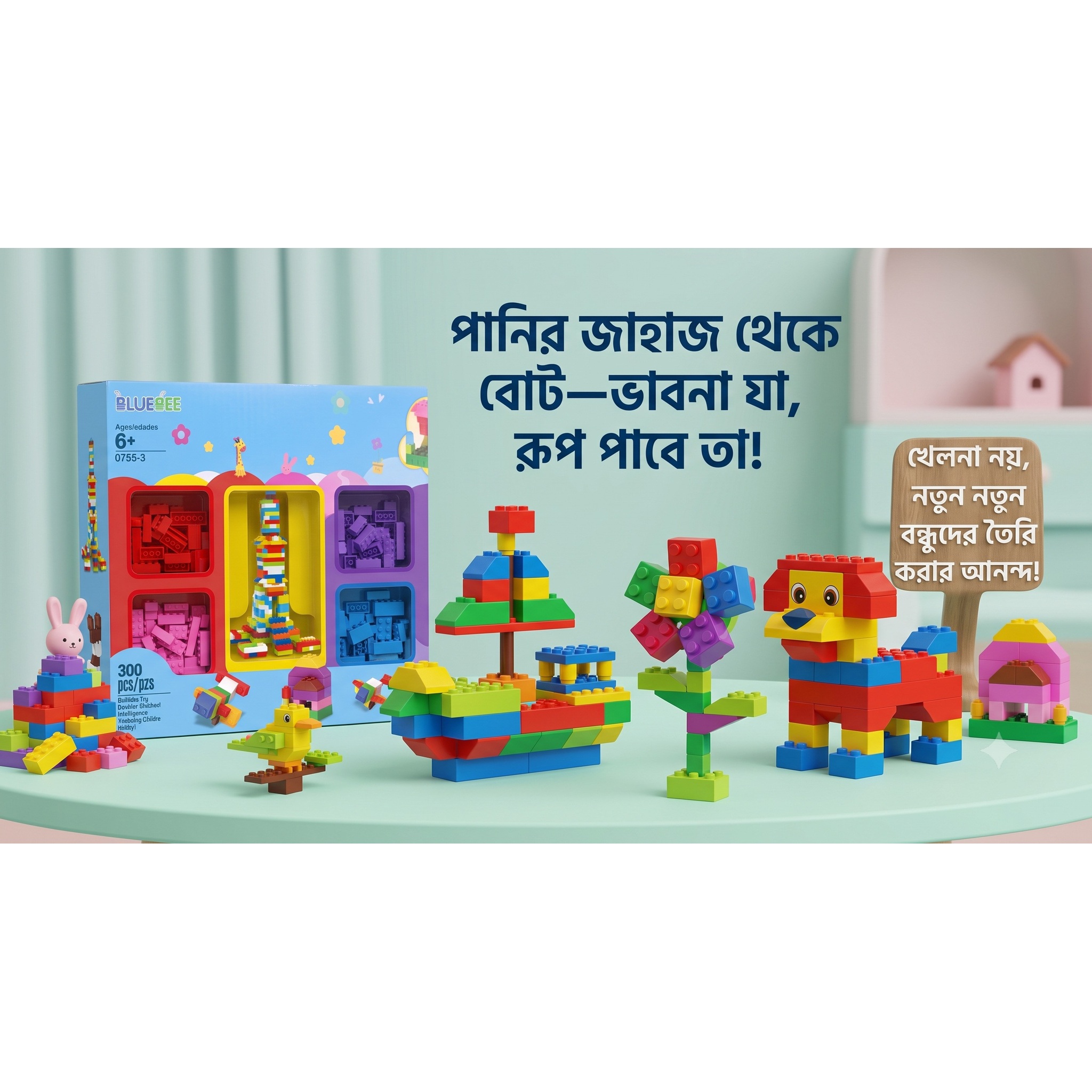 Blue Bee 300-piece Building Blocks