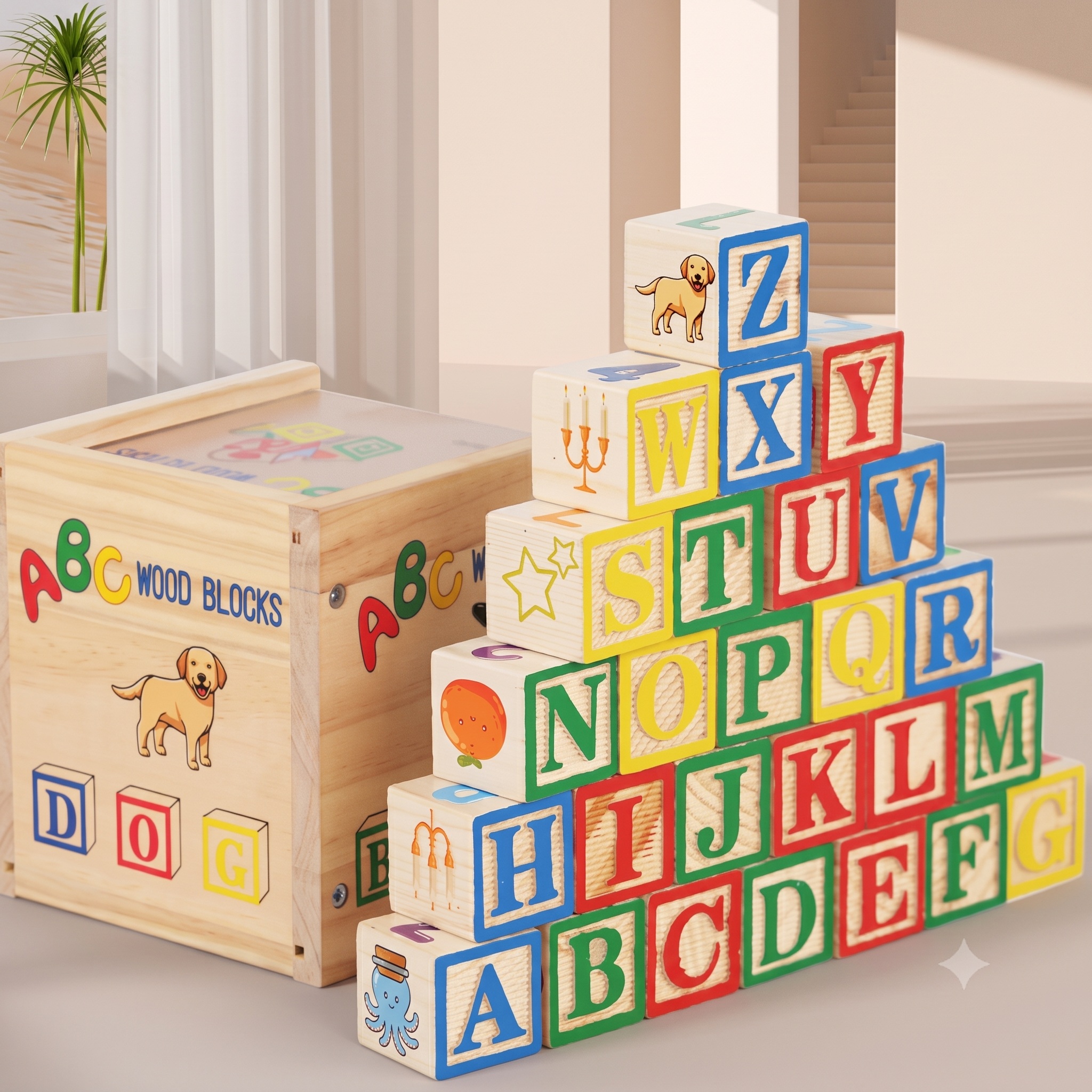 Wooden ABC 27 Printed Building Blocks