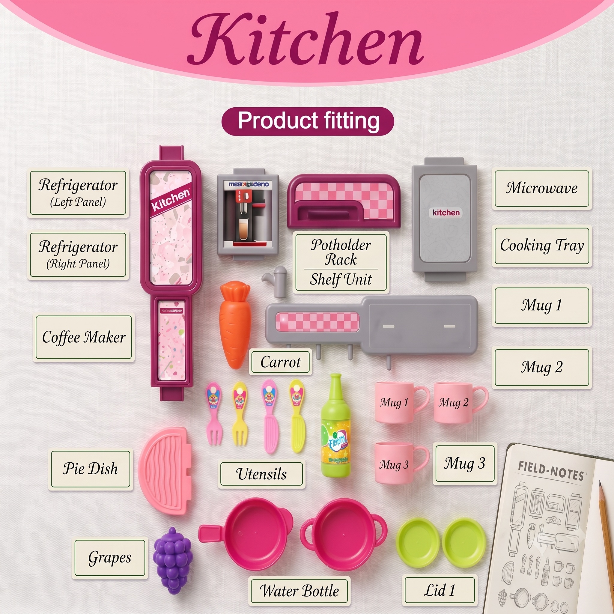 Suitcase Kitchen 3-in-1 set